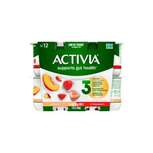 ACTIVIA PEACH/STRAWBERRY 12PK